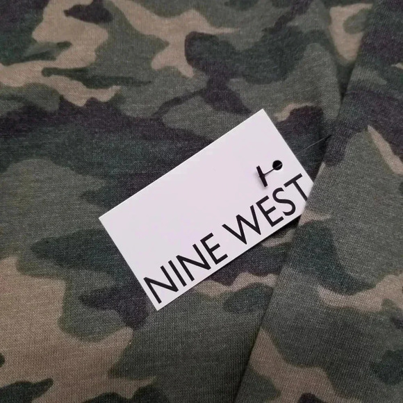 {Nine West} Ruffle Yoke Sweatshirt in Camo Print - Picture 11 of 13